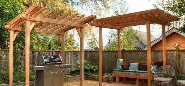 A western red cedar bbq pergola cover